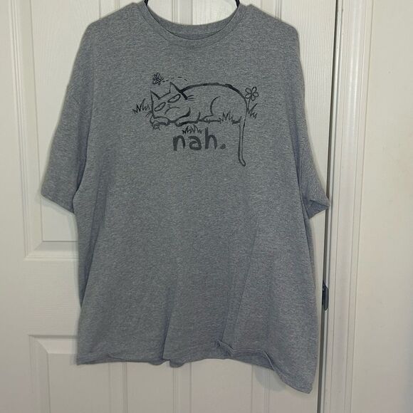 Other - Dom Resting Cat Nah. Gray T-Shirt - 2XL